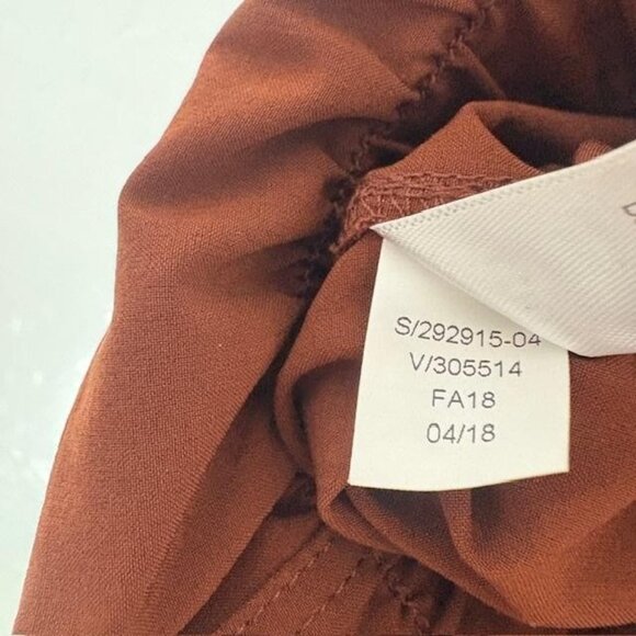 Athleta Pants Womens 6 Brown High Rise Paperbag Waist Ankle Pockets Tie Belt - Picture 6 of 9